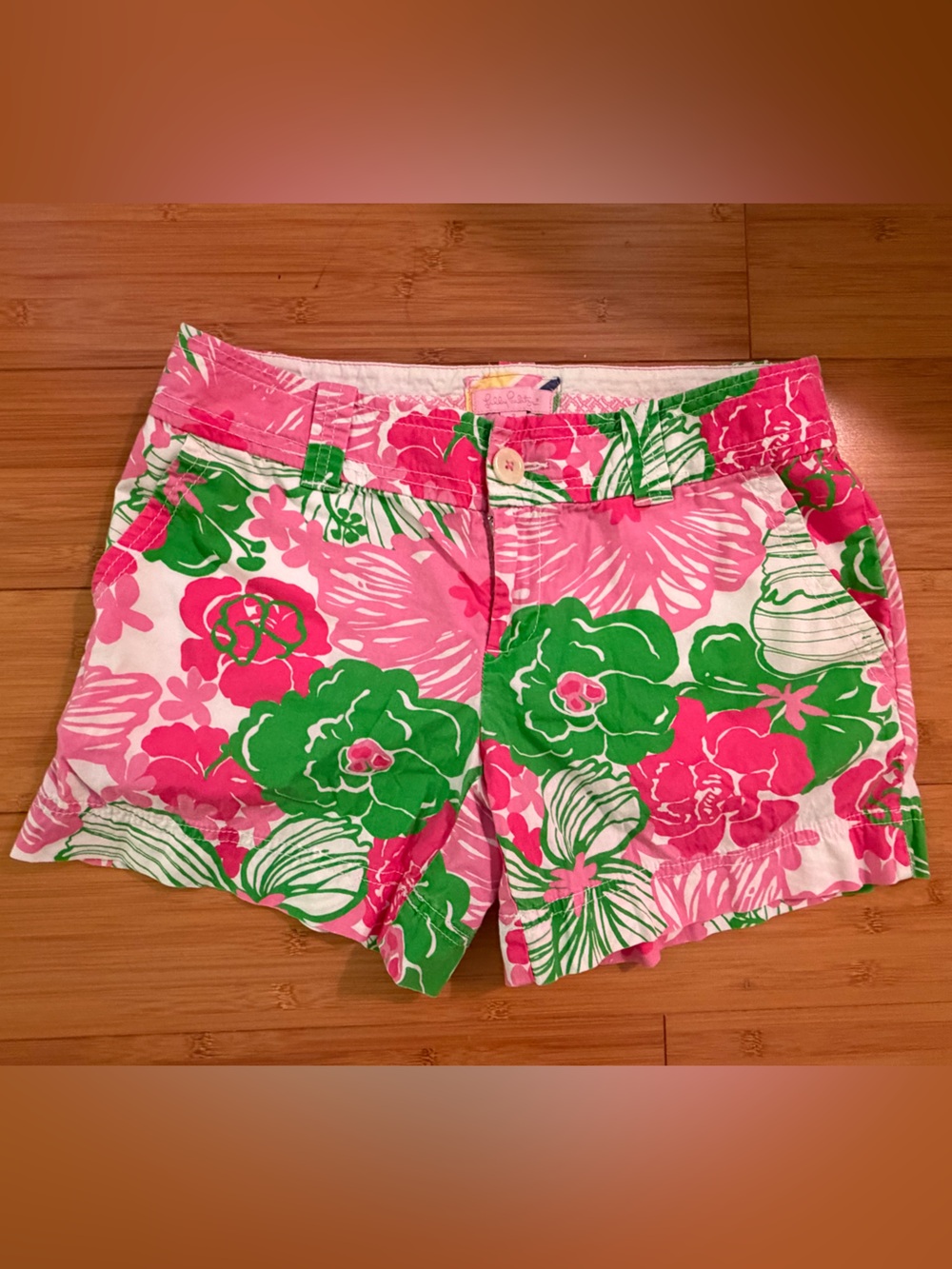 Lilly Pulitzer Pink & Green Floral Bermuda Shorts